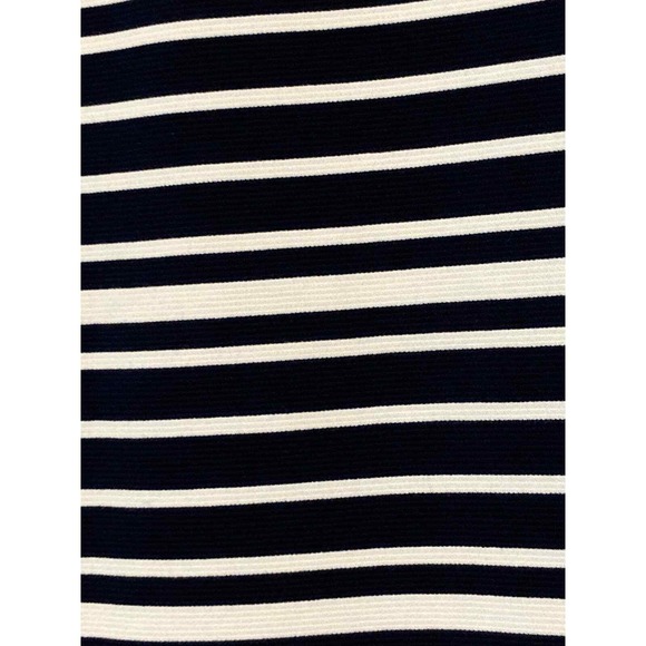 LOFT Women's Pencil Skirt Navy White Stripe Elastic Waist Business Casual Medium - Picture 2 of 8